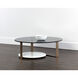 Maldini 37.5 X 13 inch Grey / Antique Brass Coffee Table